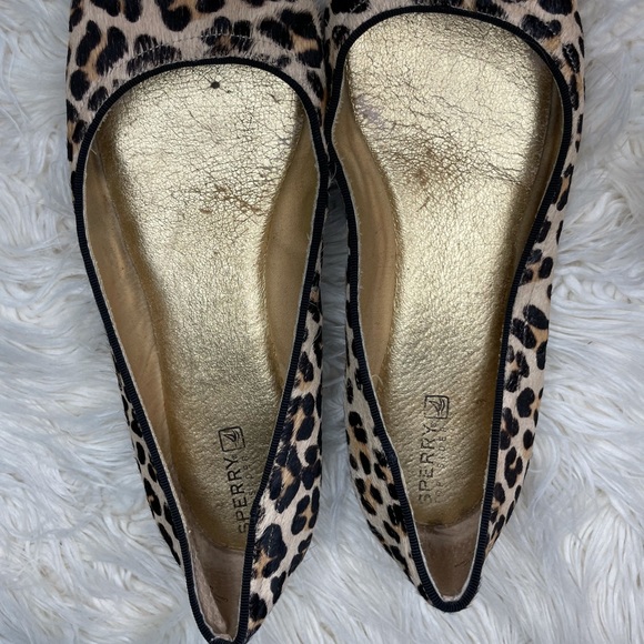 💫 Sperry Cheetah & Gold Sparkle Flats 💫 - Picture 2 of 6